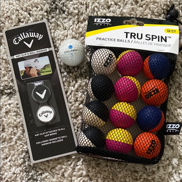 Callaway Golf Hat Clip and Ball Marker Set - Black and White - Picture 1 of 3